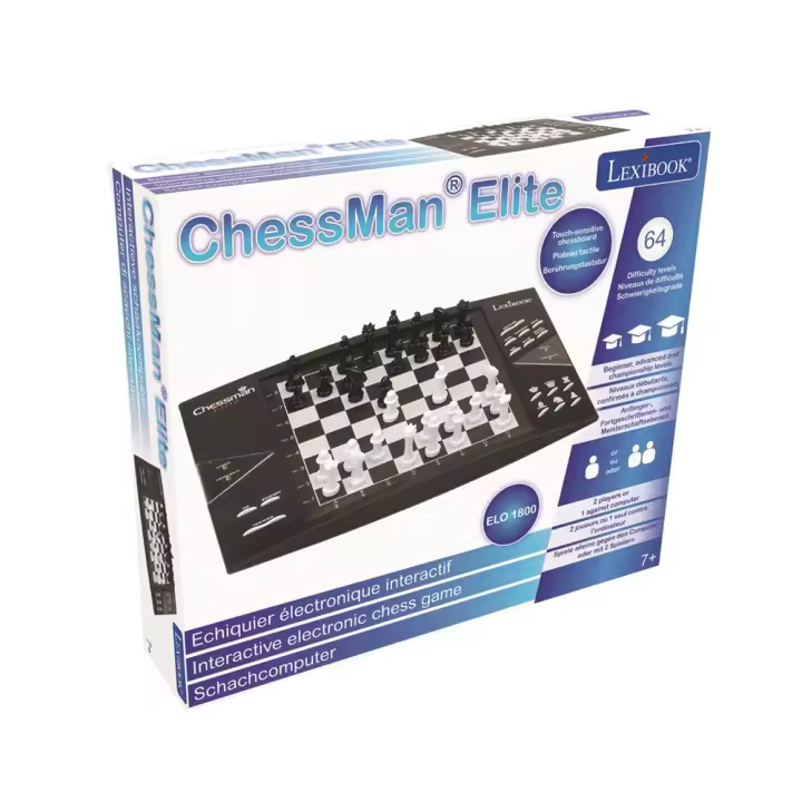 Ajedrez electrónico Chessman Elite con cuatro estilos de juego diferentes. 40.50x35x8 cm (Lexibook) - 1