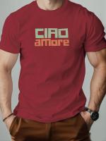 Camiseta De Algodón Para Hombre CIAO Amore Estampado Gráfico Cuello Redondo Manga Corta Transpirable Casual Y De Moda Para El Verano - details 7