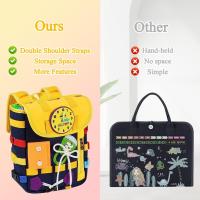 Mochila infantil Montessori con hebillas y cremalleras, juguetes sensoriales Montessori, actividades de aprendizaje a través del juego, se puede guardar y llevar en la espalda, mochila de juguetes de viaje - details 6