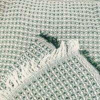 Colcha multiuso 85% algodón reciclado 15% poliéster diseño cuadritos verde bosque. - details 2