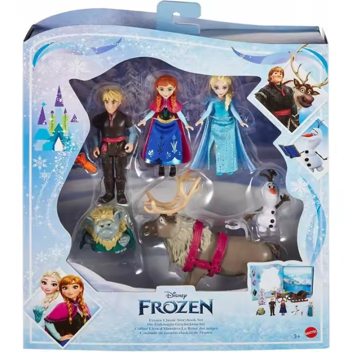 Famosa DISNEY FROZEN MUÑECAS MINIS PACK 6 FIGURAS DE MATTEL - Incluye Anna, Elsa, Kristoff, Olaf, Grand Pabbie y Sven - 1