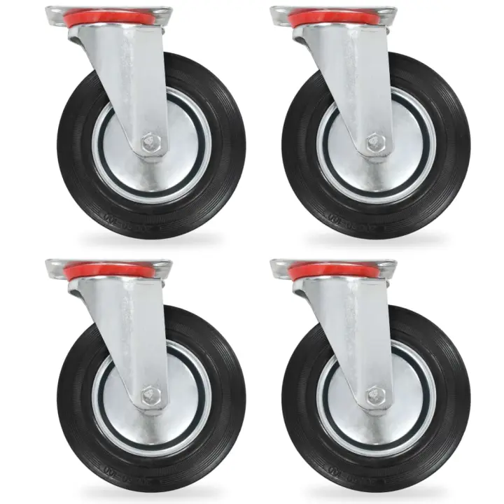 vidaXL Ruedas giratorias 4 unidades 200 mm - 1