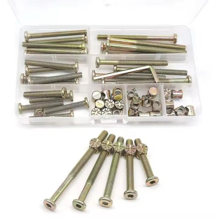 Juego de 25 tornillos para cuna de bebé, varios tamaños M6x40mm/50mm/60mm/70mm/80mm - 1