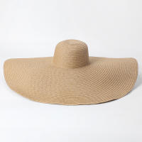Sombrero De Playa Para Mujer Grande Y Plegable Con Protección UV Sombrilla De Verano De Paja Estilo Casual Para Bodas - details 26