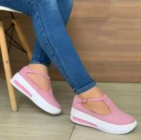 Zapatos De Plataforma Informales Para Mujer Mocasines Planos Con Punta Redonda Y Hebilla Talla 43 Zapatillas Confortables Para Todas Las Estaciones - details 3
