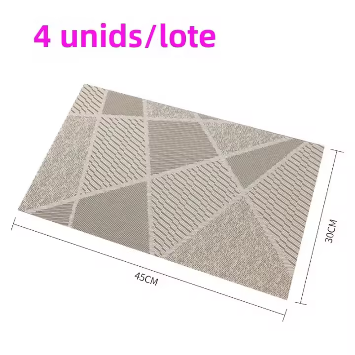 4PCS Almohadillas De Mesa Europeas Impermeables Y Lavables En PVC De 30x45CM Antideslizantes Para Decoración De Mesa Y Coaster - 1