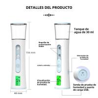 Ultrasonido Nano Mist Sprayer Humidificador Facial Nebulizador Cooler Para Cuidado De La Piel Mistificador De Rostro Con Función De Enfriamiento Y Hidratación - details 11