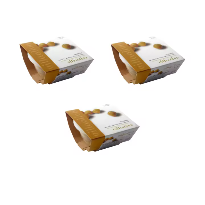 Pack 3 Patés Hummus Villaolivo 125 g – Gourmet | Cremoso y Suave | Perfecto para Untar y Acompañar Verduras - 1