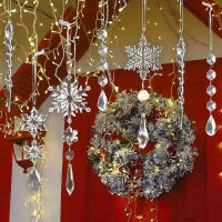 Colgante De Árbol De Navidad Transparente Con Imitación De Hielo Y Esteros De Copos De Nieve Acrílico Colgante De Cristal Para Decoración De Eventos Y Bodas - details 5