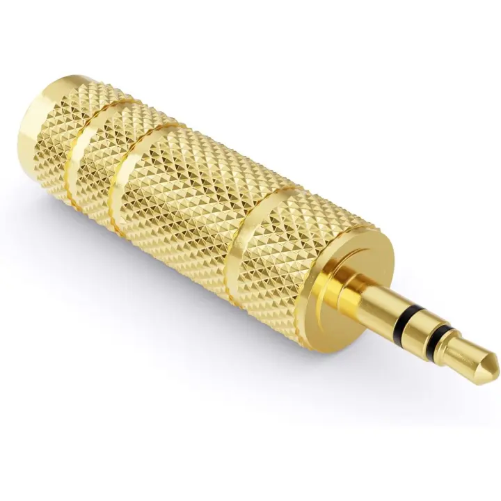Adaptador Audio 3,5 mm Macho a 6,35 mm Hembra, Chapado en Oro, Adaptador de Auriculare, Convertidor TRS de Audio Estéreo de Jack para Teléfono Móvil Smartphone Tablet PC Notebook Ordenador Receptor HiFi Amplificador - 1