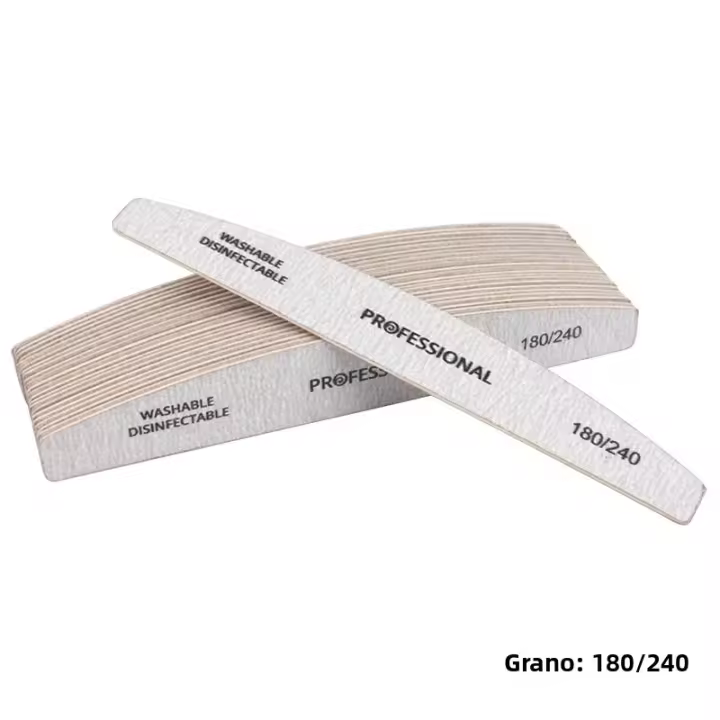 Lote De 10 Archos De Uñas De Madera Profesional 100/180 Limas De Pulido Para Manicura Y Gel Polishing Bloque Gris Archos De Uñas De Madera Sandía - 1