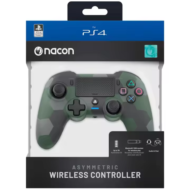 MANDO CON LICENCIA OFICIAL PLAYSTATION INALÁMBRICO NACON ASYMETRIC PARA PS4 ELIGE NEGRO CAMUFLAJE VERDE O GRIS GARANTÍA EUROPEA - 1