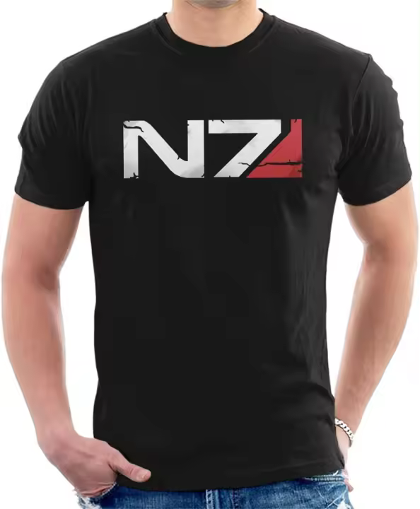 Camiseta de Hombre con Armadura N7 de Mass Effect Estilo de Moda Talla Única sin Capucha Manga Corta para Todas las Estaciones - 1