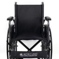 Mobiclinic Silla de ruedas plegable S220 Ruedas de extracción rápida pulsando un botón Premium Asiento 43cm Reposapiés y Reposabrazos abatibles Palanca de freno Resistente Color negro - details 2