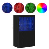 aparador vidaXL con luces LED roble negro 60x37x100 cm - details 2