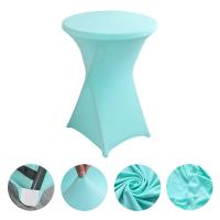 Conjunto De Barra De Cojín Cuatro Esquinas Para Boda En Hotel Color Sólido Funda De Mesa Elástica Circular De Poliéster 100% Decoración De Fiesta - details 9