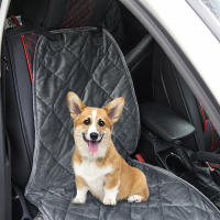 PawHut Funda de Asiento Delantero de Coche para Perro Mascota Protector Antideslizante con Ancla y Correa Envolvente para Camiones Furgonetas SUV 105x46 cm Gris - details 2