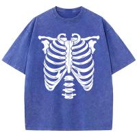 Camiseta De Algodón Suave Para Hombre Con Diseño De Patrón De Esqueleto Y Hueso Camiseta De Manga Corta Transpirable Y Original Para La Moda De Verano - details 9
