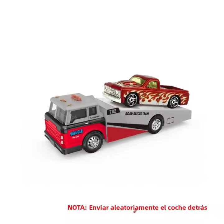 Modelo De Camión De Contenedor De Aleación De Metal a Escala 1:64 Con Articulaciones Móviles Y Función Retroceso Juguetes De Vehículos De Rescate Para Niños - 1