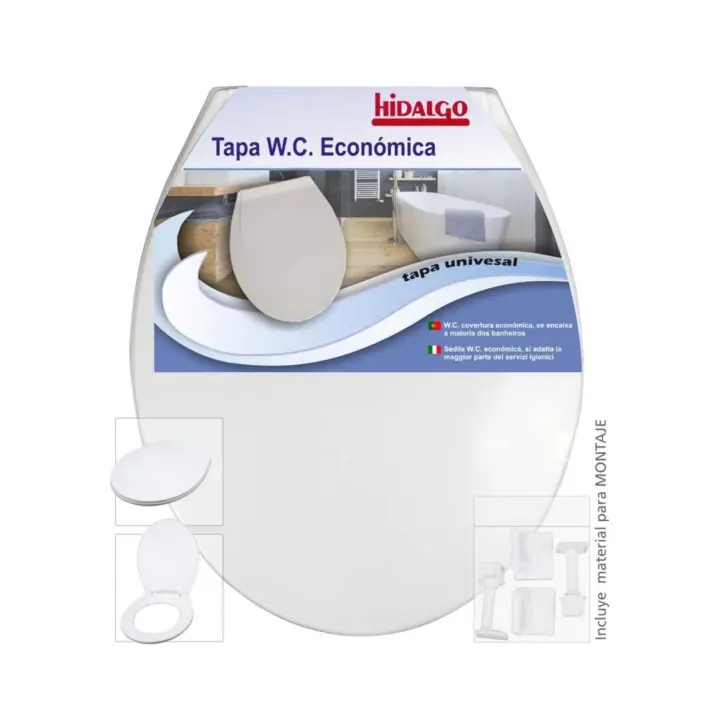 Tapadera WC blanca universal Plástico Económica  35x42CM, incluye material para montaje - 1