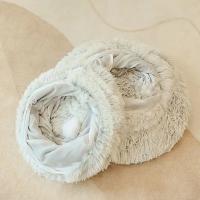 Cama De Gato De Peluche Con Tunnel Multifuncional Para Gatos De Interior Donut Fluffy Con Agujero Para Observar Material De Plush - details 12