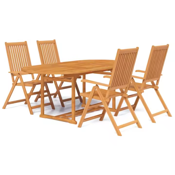 vidaXL Juego de comedor de jardín 5 piezas madera maciza de acacia - 1
