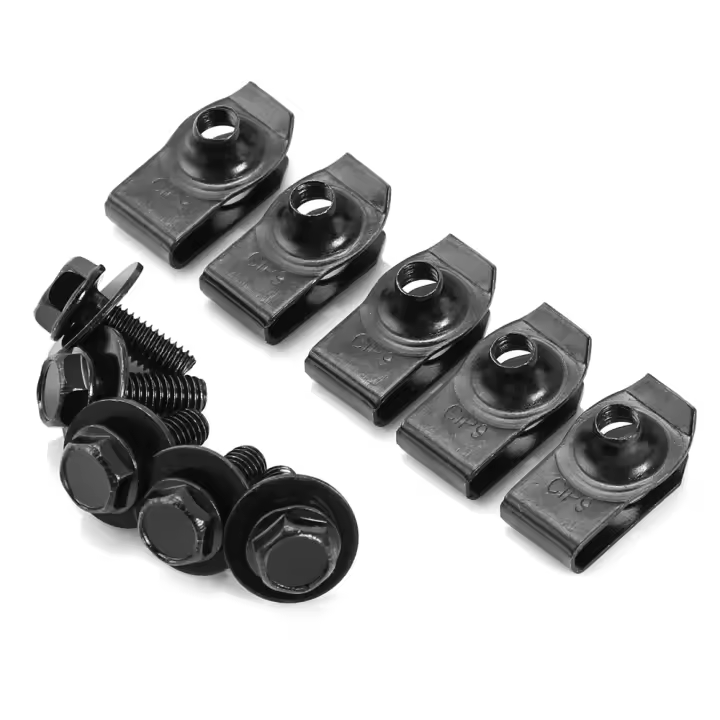 10PCS Tornillos Autoperforantes Para Automóvil U-clamp Tornillos De Retención De Capa De Parachoques Y Bumper M6 Para Cubierta Del Motor - 1