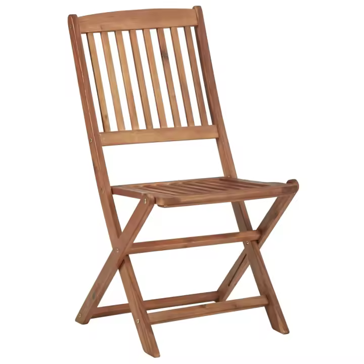 Sillas de exterior de madera maciza de 6 UDS - 1