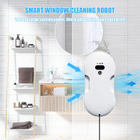 Robot limpiador de ventanas automático con doble spray ABS motor sin escobillas 2800Pa gran succión 3 modos limpieza protección cortes energía 20min cuerda seguridad para vidrios altos limpiacristales eléctrico con depósito 50ml y control remoto - details 2
