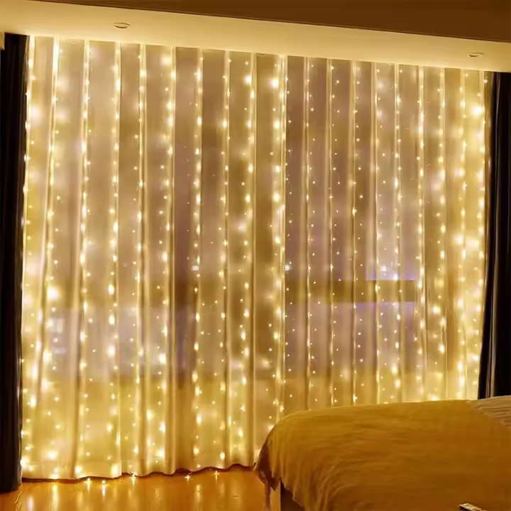Cortina De LED 6x3M Con Control Remoto Luces De Cadena USB Para Decoración De Navidad Y Año Nuevo Fiesta Y Hogar - 1