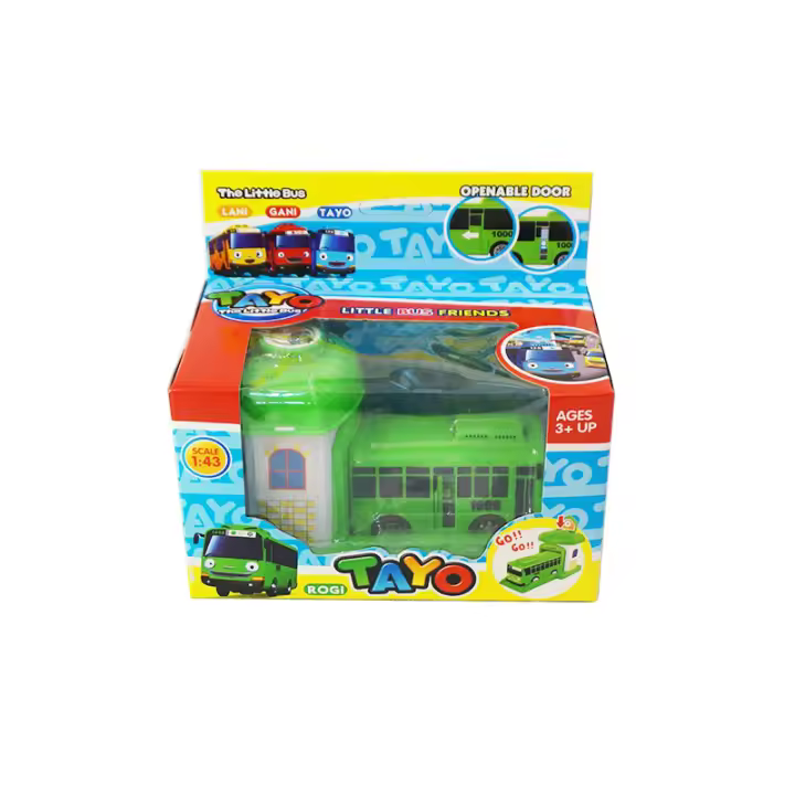 Coche De Manivela Tayo Coreano Con Puertas Abatibles Mini Autobús De Dibujos Animados Para Niños Juguete De Plástico a Escala Sin Batería - 1