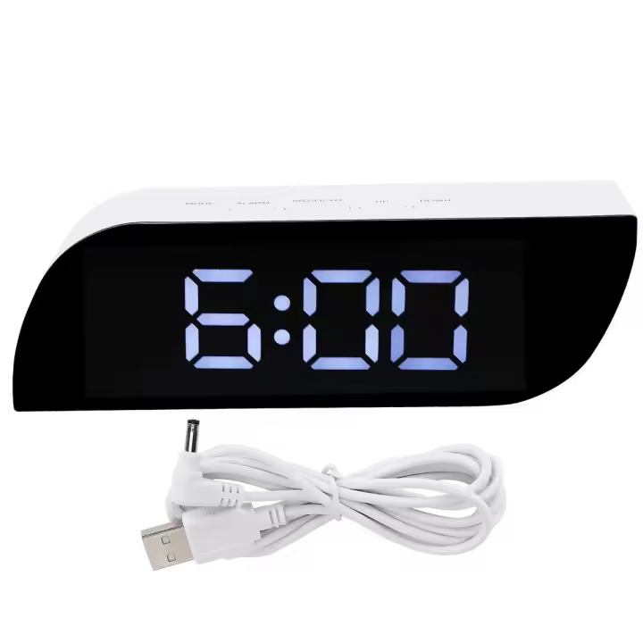 Reloj de Mesa con Alarma LED Digital Ajustable Brillo Ideal para el Dormitorio Material de Iluminación y Decoración - 1