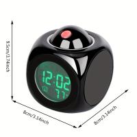 Reloj De Alarma Con Proyección LED Multifuncional Reloj De Voz Para El Hogar Material Plástico Pantalla Digital Moderna - details 2
