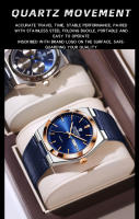 Reloj De Cuarzo Para Hombre BINBOND Marca Lujosa Impermeable Con Manos Luminosas Correa De Cuero Date Y Dia Semanal Resistente Al Choque - details 5
