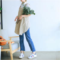 Delantal De Lino Y Algodón Para Mujer Estilo Japonés Con Hombros Cruzados Para Hornear Y Jardín Color Sólido Sin Mangas Para Cocina Y Floristería - details 5