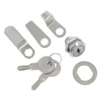 Cerradura de buzón o taquilla con tres lengüetas de diferentes tamaños. Amig. Anchura máxima 7 mm. Incluye dos llaves. - details 0