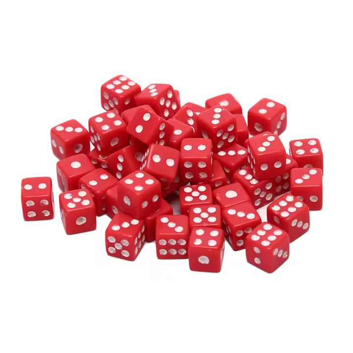 50Pcs Dados De Acrílico Blancos/Negros/Rojos Juego De Entretenimiento Y Bebida Tablero Decisor Plástico Juego De Dados Para Videojuegos - 1
