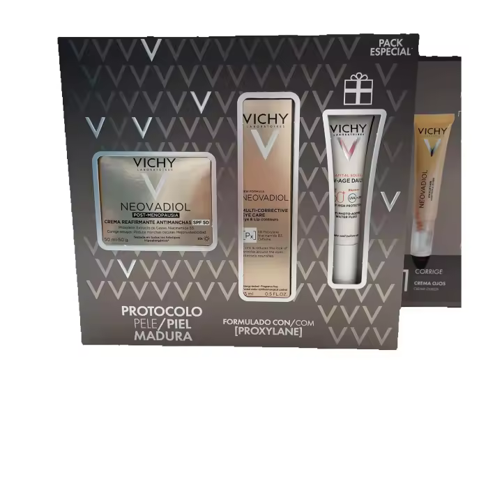 Vichy Protocolo piel madura, Crema de Día Reafirmante Antimanchas post-menopausia SPF50 + Contorno de Ojos y labios Neovadiol +REGALO UV-AGE DAILY SPF50 - 1