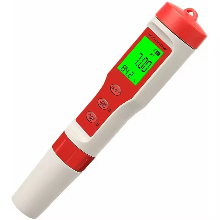 Probador de pH digital, resolución 0.01 0-14pH 4 en 1 PH/EC/TDS/medidor de temperatura, probador de calidad del Agua with LCD retroiluminado, calibración automática, prueba para laboratorio de Acuario de piscina potable - 1