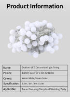 Cadena De Luces LED Pequeña 1.5M 3M 6M 10M RGB Blanco Cálido Para Exterior Camping Picnic Eventos Iluminación Interior Decoración De Fiesta - details 8