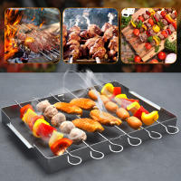 Rack De Asado Con Brochetas Plegables En Acero Inoxidable Para Rotisserie Y Shish Kebab Con 6 Brochetas Herramienta De Barbacoa - details 6