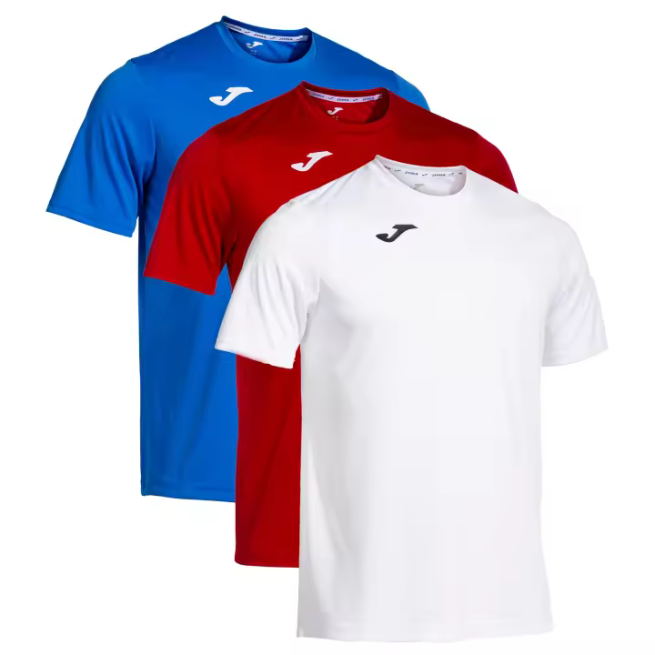 Pack de 3 Camisetas M/C Hombre Joma 100052 Blanco, Rojo y Royal Transpirable - 1