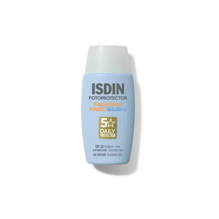 ISDIN FusionWater Magic Pediatrics SPF 50 50 ml - Protector Solar Alta Protección UVB/UVA, Fórmula Acuosa con Tolerancia Óptima para Piel de Bebés y Niños - 1