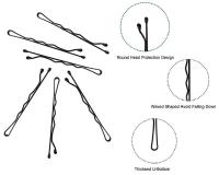 60 piezas, Bobby Pins para mujeres, apretones de pelo para cabello grueso, Delgado, ondulado, rizado, largo y corto, perfecto para uso diario, casual, fiesta (negro) - details 0