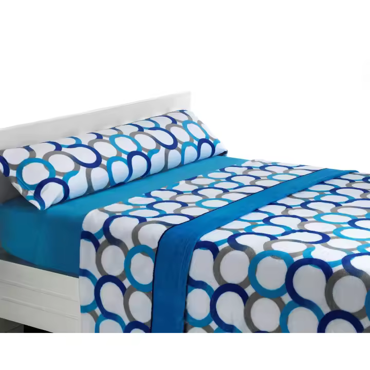 SABANALIA - Juego de sábana de coralina Aros (Disponible en varios tamaños y colores) - Máximo confort y protección contra el frío - 240 grs/m² - 100 % Microfibra de Poliéster - 1