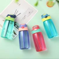 Botella De Agua 480ml Para Niñas Con Tapa Y Pajita Portátil Para Viajes Y Gimnasio Deportes Y Fitness Bebida Fría De Verano Jugo Botella De Beber - details 1
