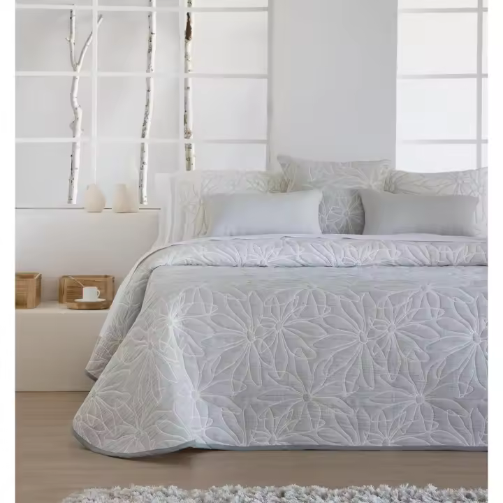 JVR - COLCHA TIPO 10 modelo NENUFAR - Tejido Jacquard Pique - Fabricado en España - Cama 90/105/135/150/160/180 - 1