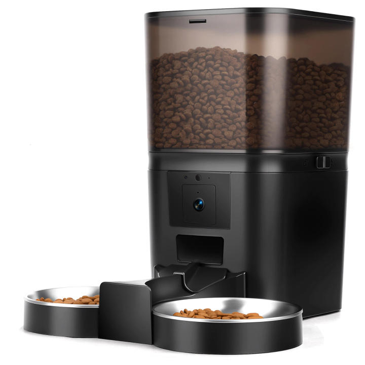 Nobleza Comedero Gato Automático 6L con Cámara 1080P 120°: APP Control, WiFi 5G/2.4G, Audio Bidireccional, Llamadas Mascotas, Detección Movimiento + Sello Hermético ¡Control Remoto Total!