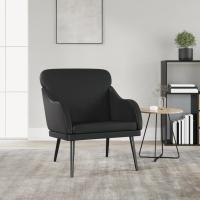 vidaXL Sillón de cuero sintético negro 63x76x80 cm - details 0