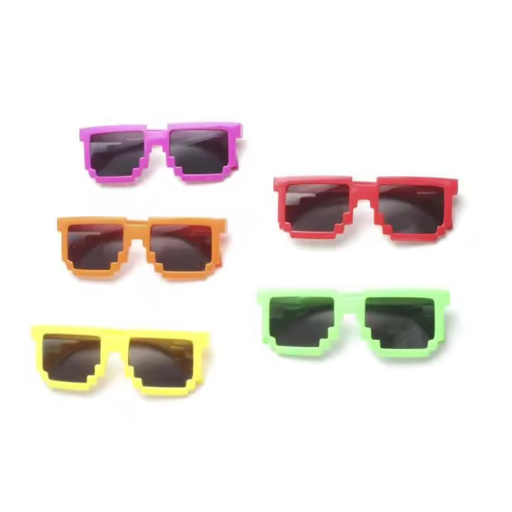 Complemento De Gafas, Colores Surtidos, Forma Pixelados. #Partilandia. # 1 UNIDAD # Colores Surtidos - 1